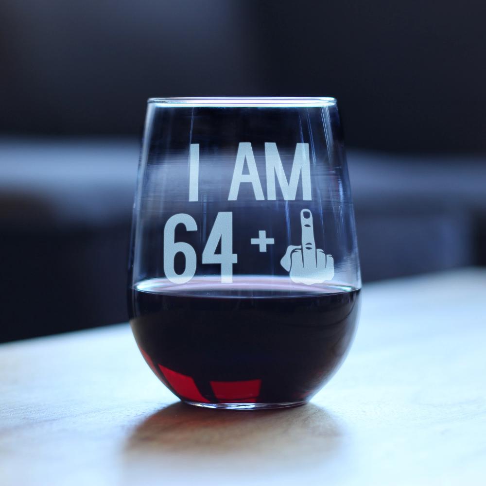 Personalized 65th Birthday Stemless Wine Glass for her, Customized Gifts for Women by Groovy Girl Gifts