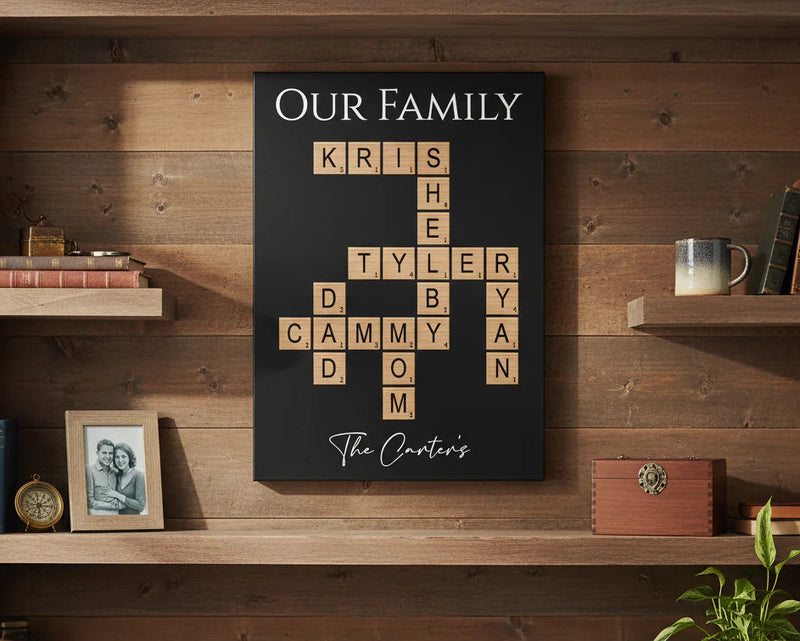 Personalized family crossword puzzle gift for grandma