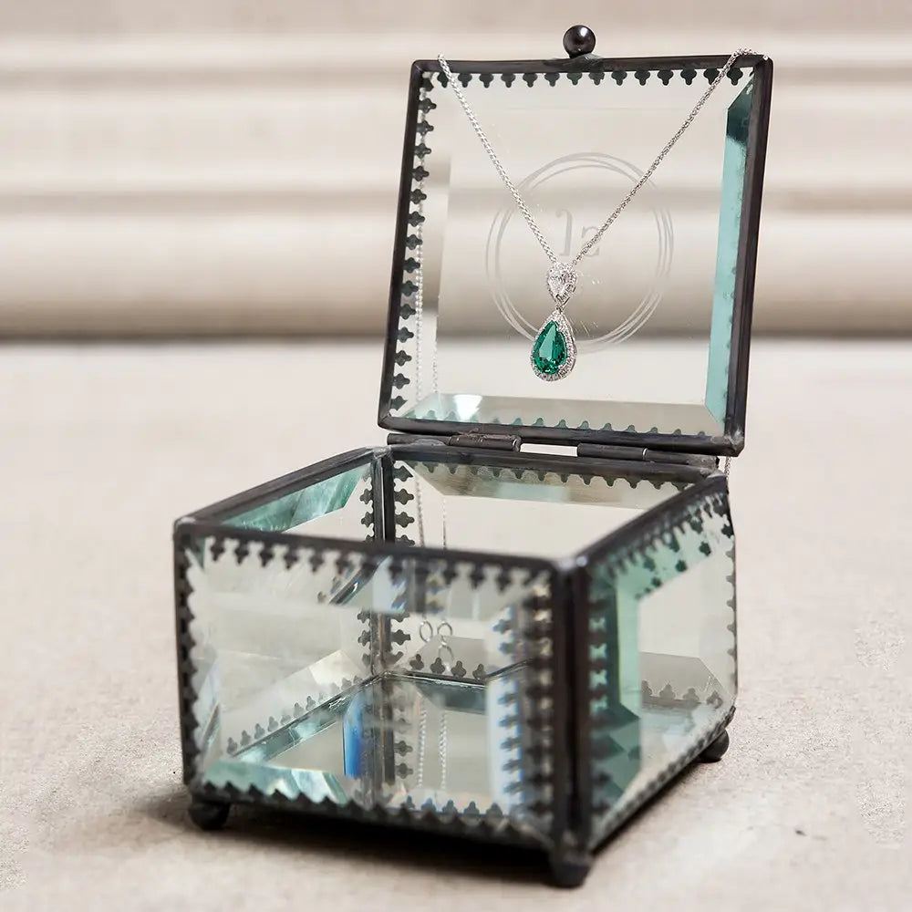 Vintage Glass Jewelry Box