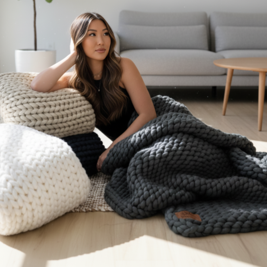 Cozy Bliss Chunky Knit Personalized Blanket