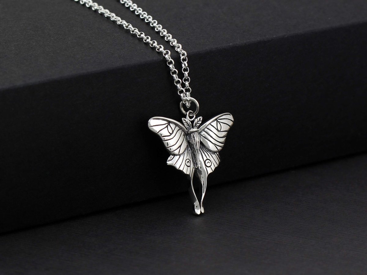 Personalized Two Cups Sterling Silver Luna Moth Necklace • Moth Jewelry • Bug Jewelry • Intuition Jewelry • Entomologist Jewelry • Butterfly Charm • Transformation • New Beginnings for her, Customized Gifts for Women by Groovy Girl Gifts