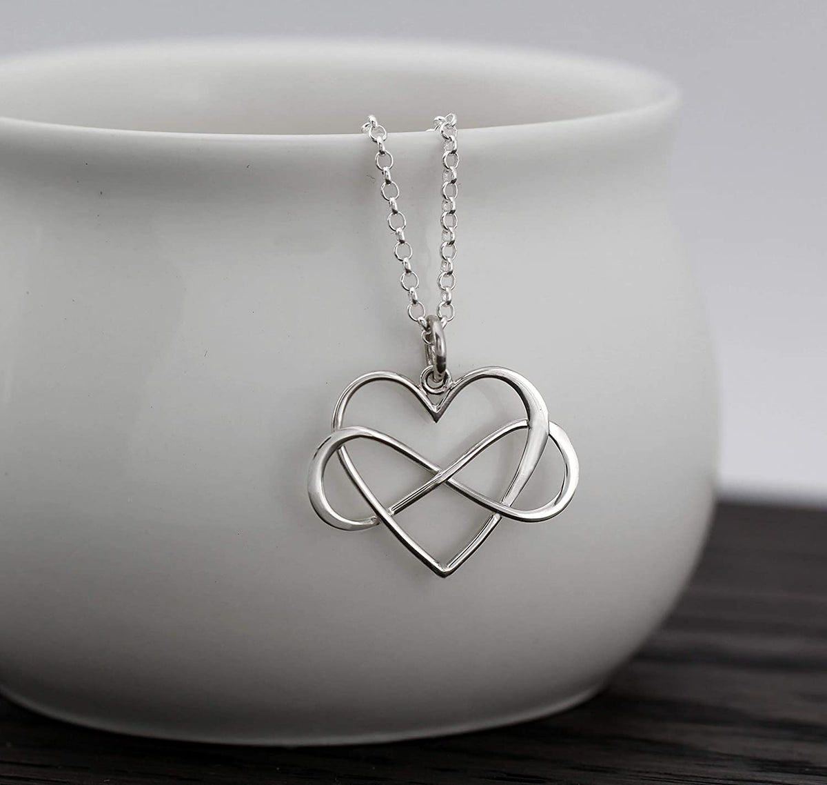Grandmother &amp; Granddaughter Infinity Heart Necklace