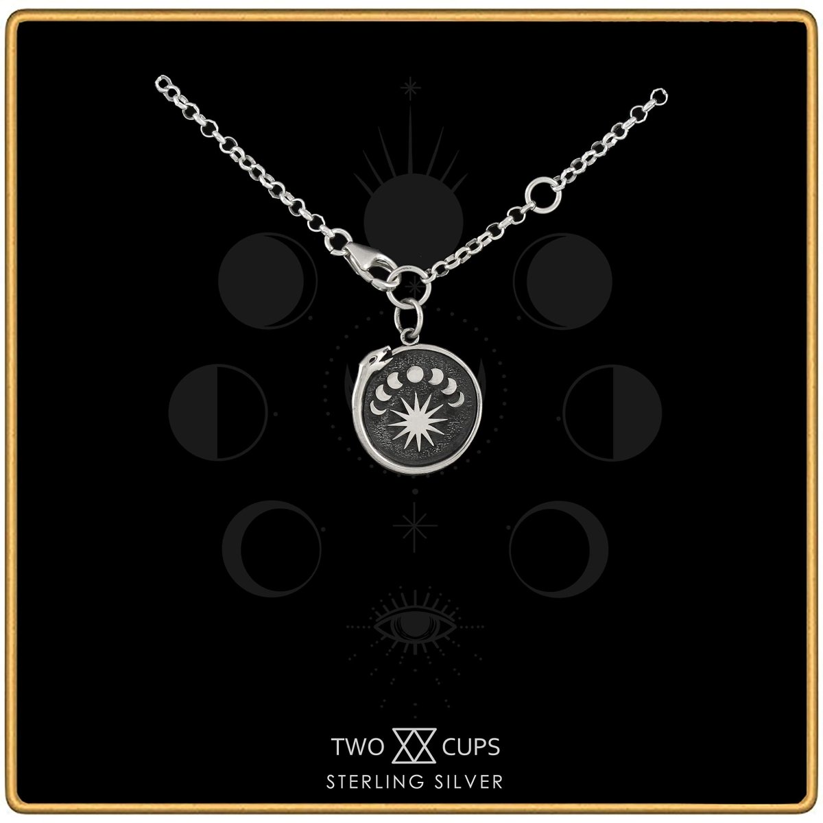 Personalized Two Cups Sterling Silver Ouroboros Moon Phase Bracelet • 925 Sterling Silver • Ouroboros Bracelet • Infinity Snake Charm • Snake Bracelet for her, Customized Gifts for Women by Groovy Girl Gifts
