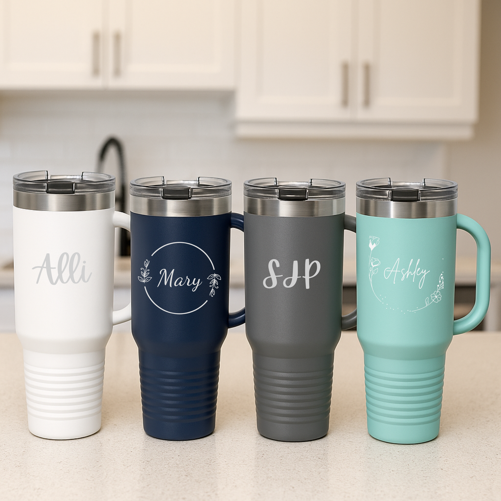 Charming Cheers Personalized Tumbler with Handle