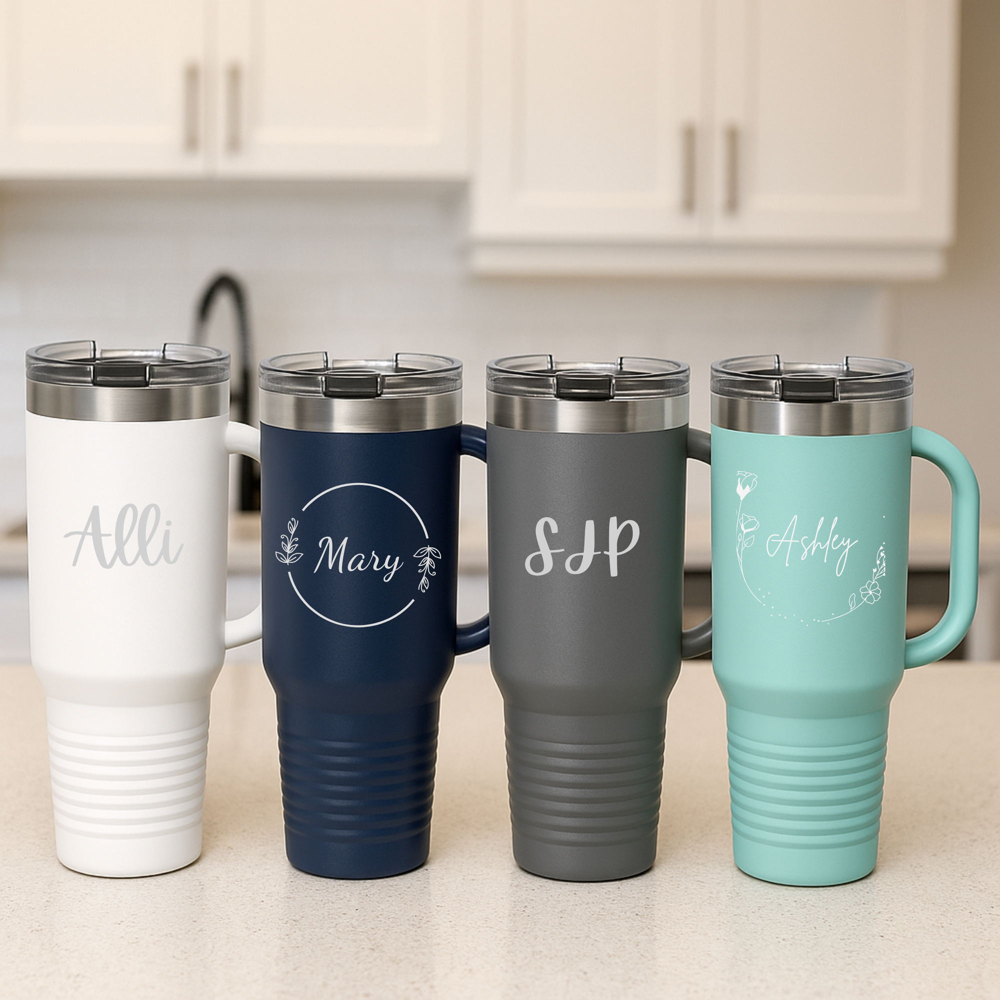 Charming Cheers Personalized Tumbler with Handle