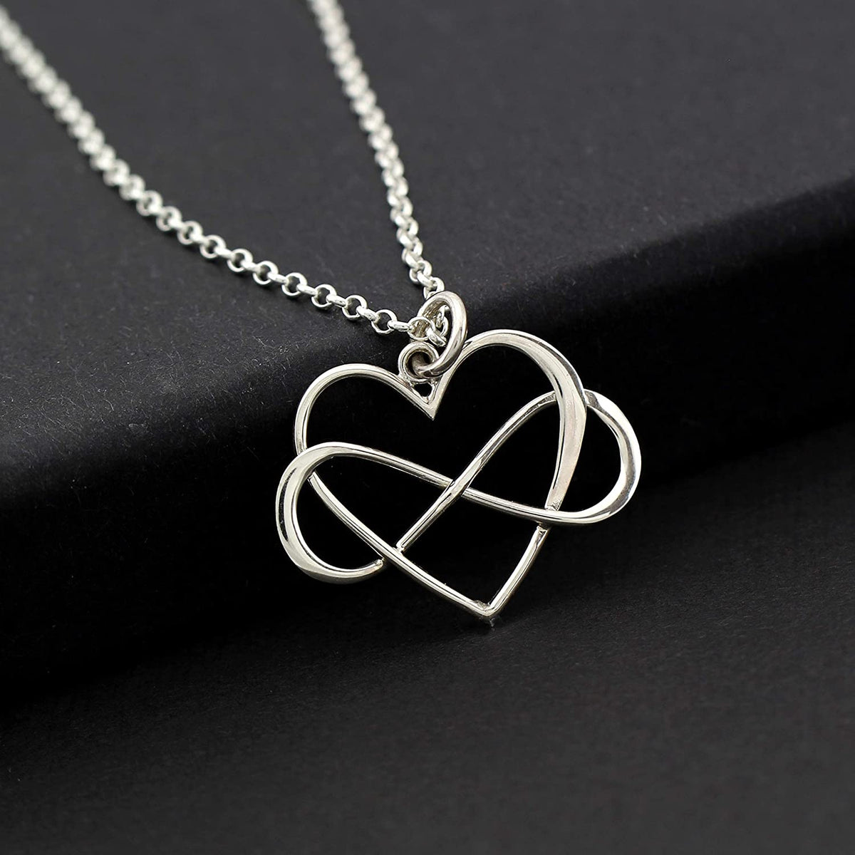 Grandmother &amp; Granddaughter Infinity Heart Necklace