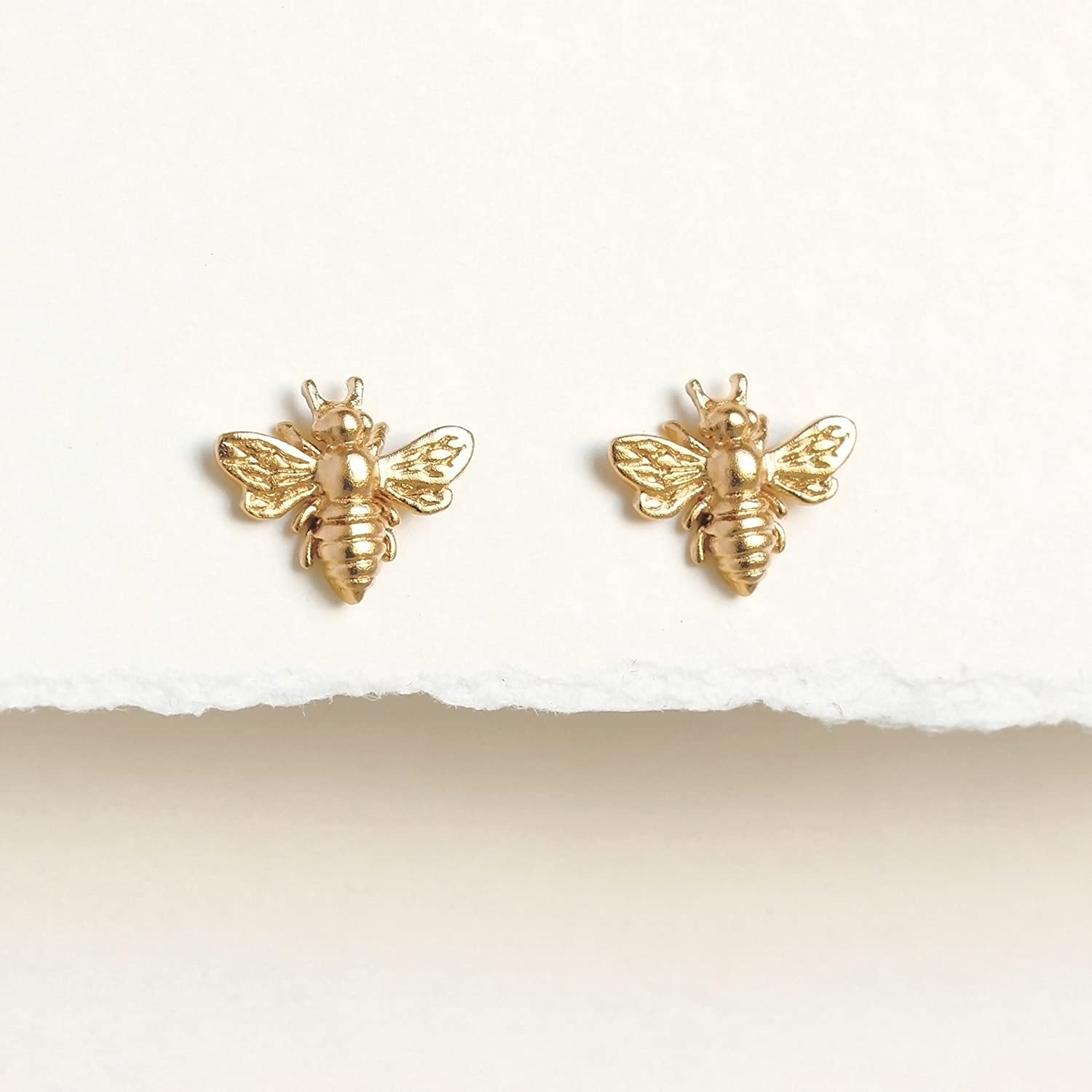 Personalized 24k Gold Honeybee Studs for her, Customized Gifts for Women by Groovy Girl Gifts