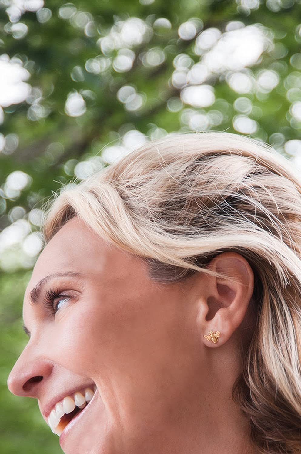 Personalized 24k Gold Honeybee Studs for her, Customized Gifts for Women by Groovy Girl Gifts