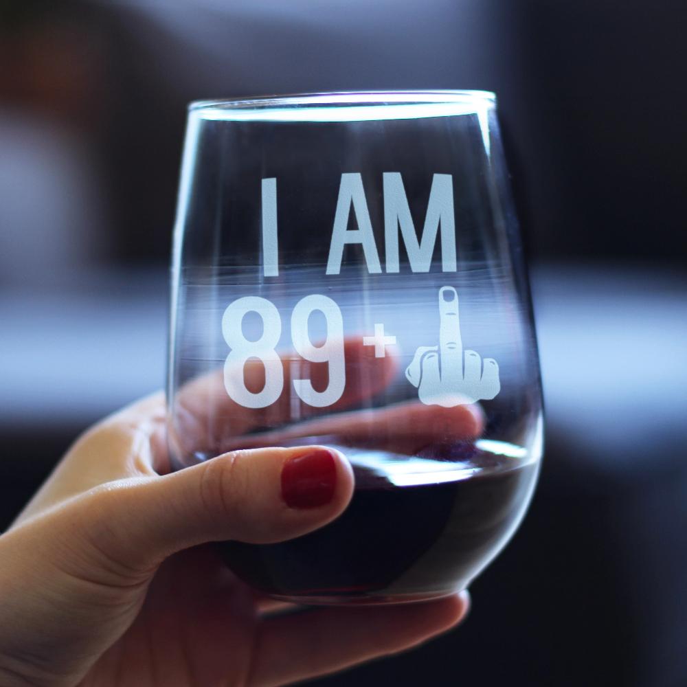 Personalized 90th Birthday Stemless Wine Glass for her, Customized Gifts for Women by Groovy Girl Gifts