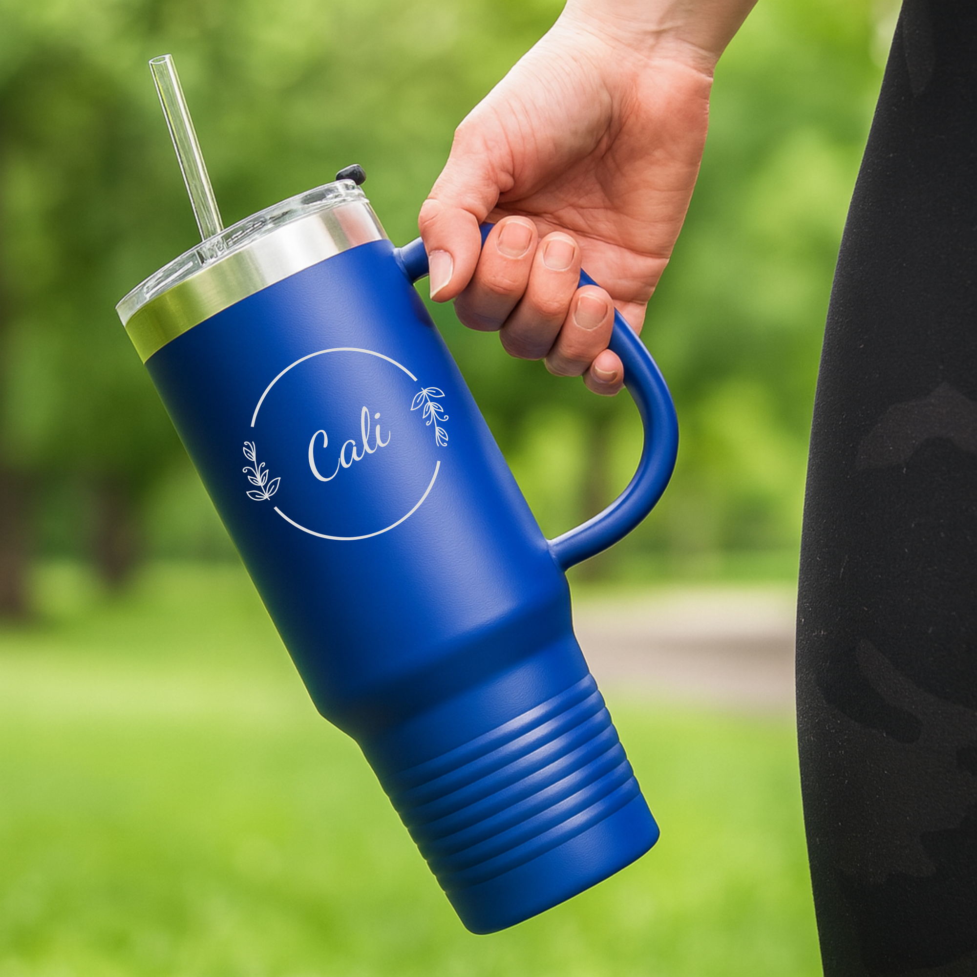 Charming Cheers Personalized Tumbler with Handle