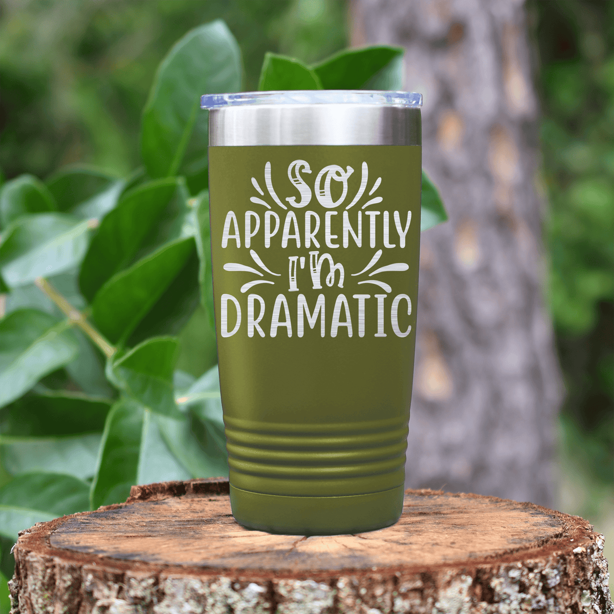 Military Green pickelball tumbler Apparently Dramatic