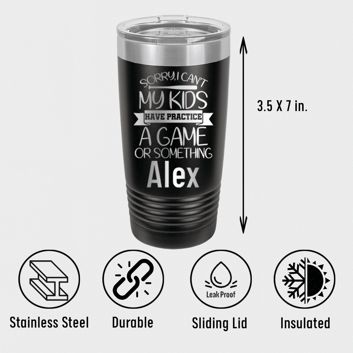 Personalized Baseball Mom Sorry My Kids Have Practice Tumbler for her, Customized Gifts for Women by Groovy Girl Gifts