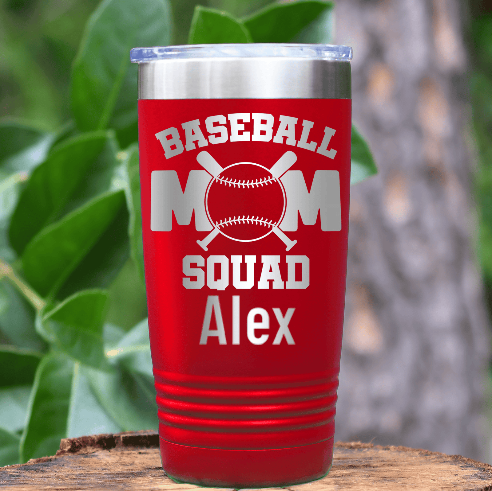 Blue Baseball Mom Tumbler With Baseball Squad Moms Design