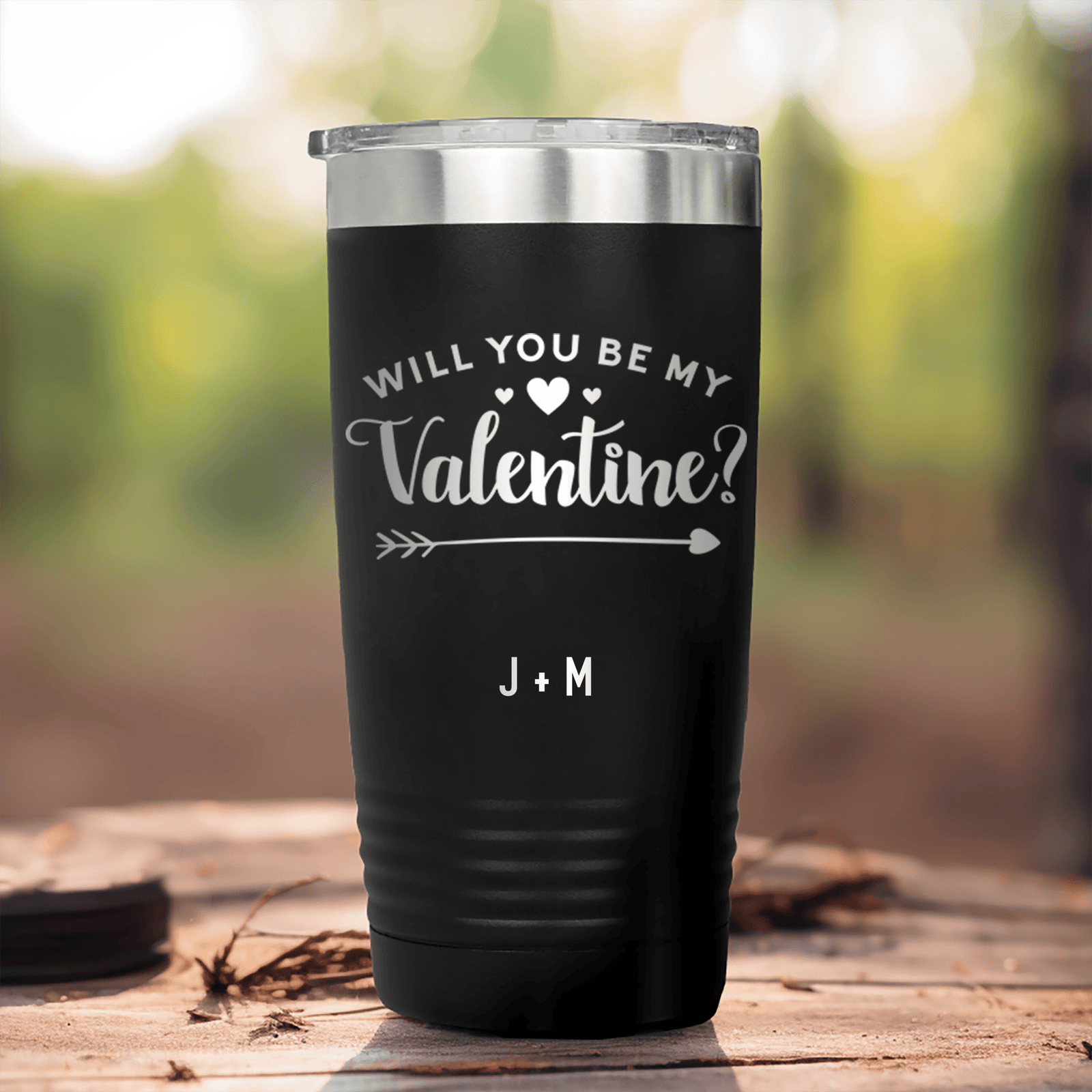 Black Valentines Day Tumbler With Be My Valentine Design