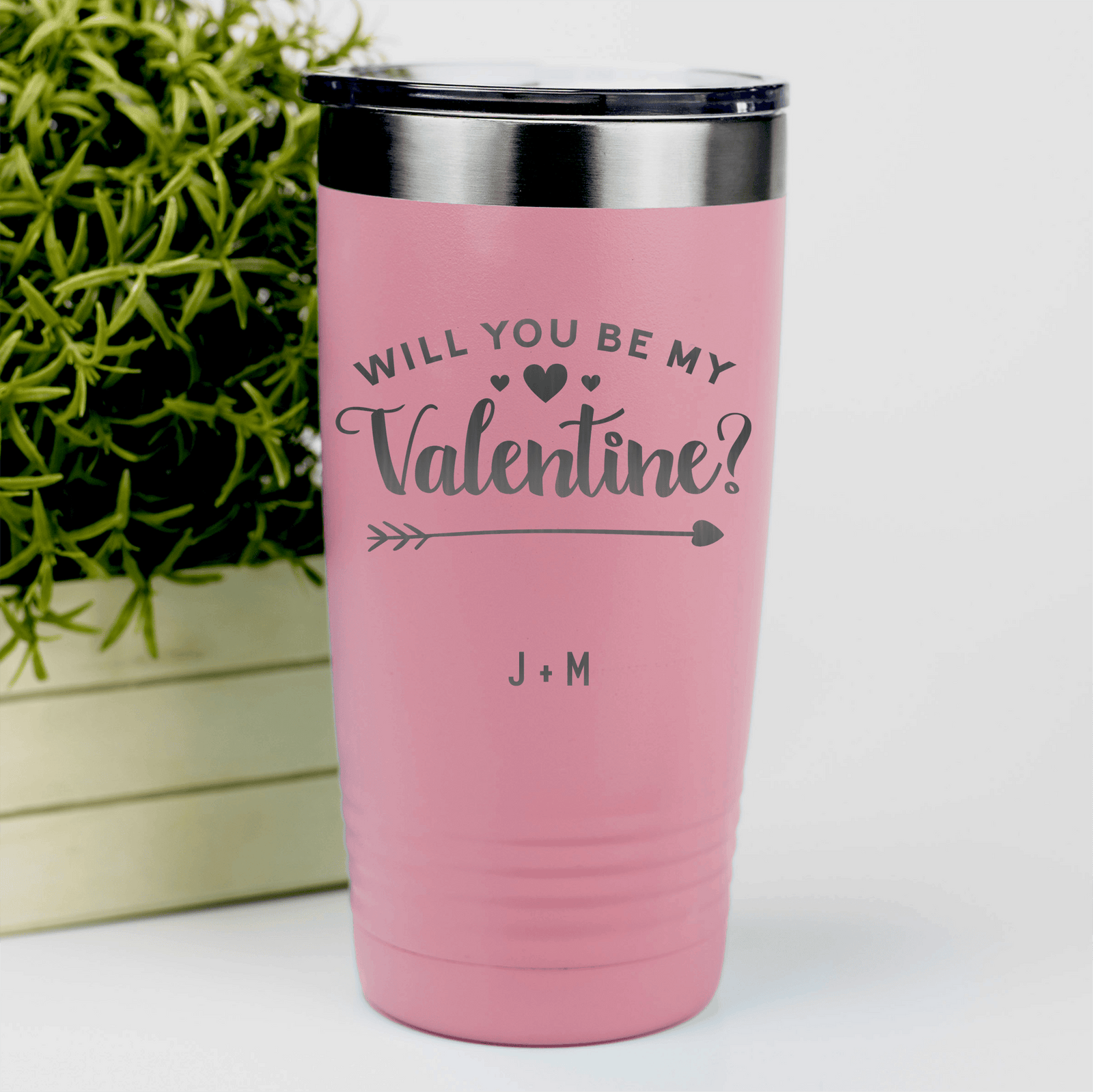 Salmon Valentines Day Tumbler With Be My Valentine Design