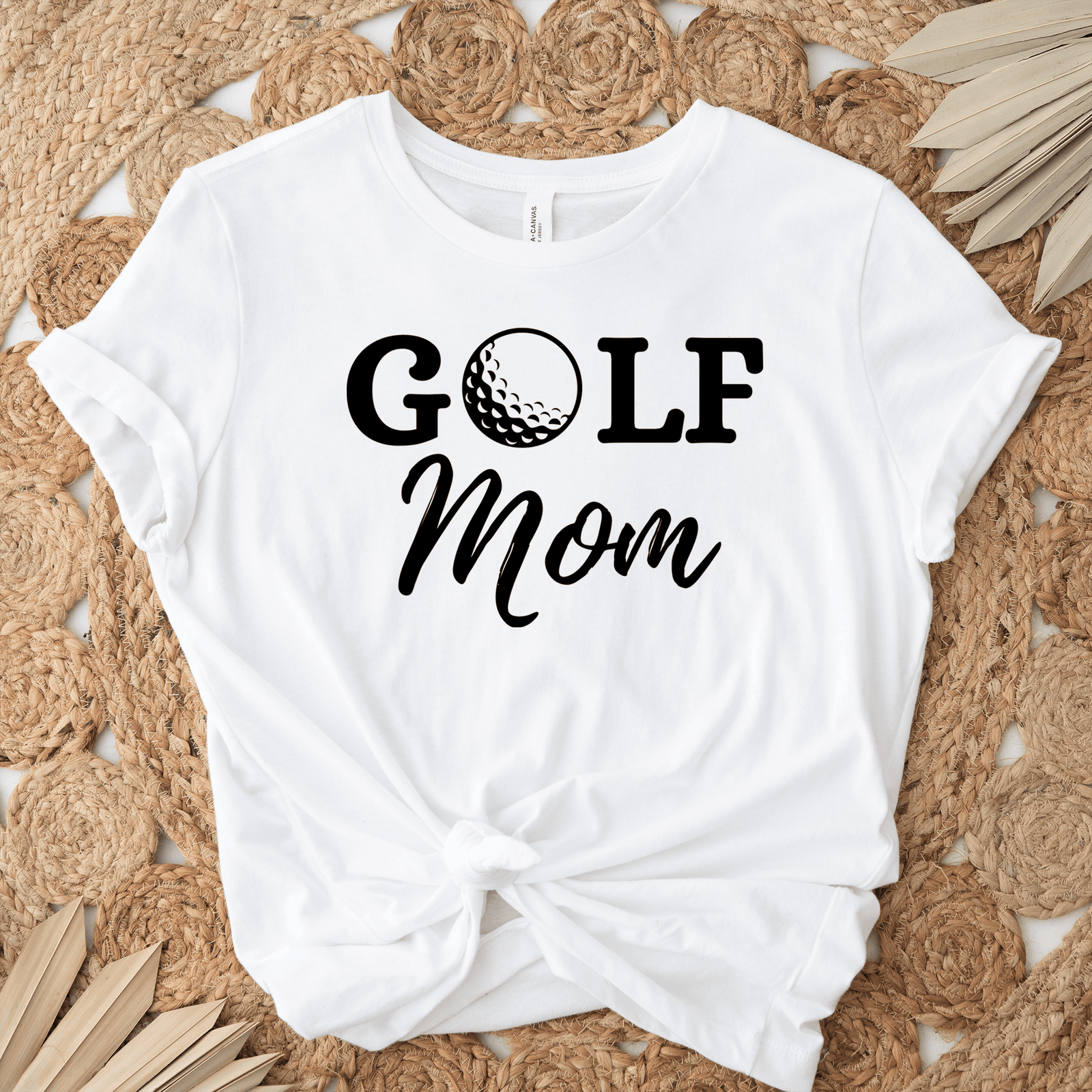 Womens White T Shirt with Best-Golf-Mom design