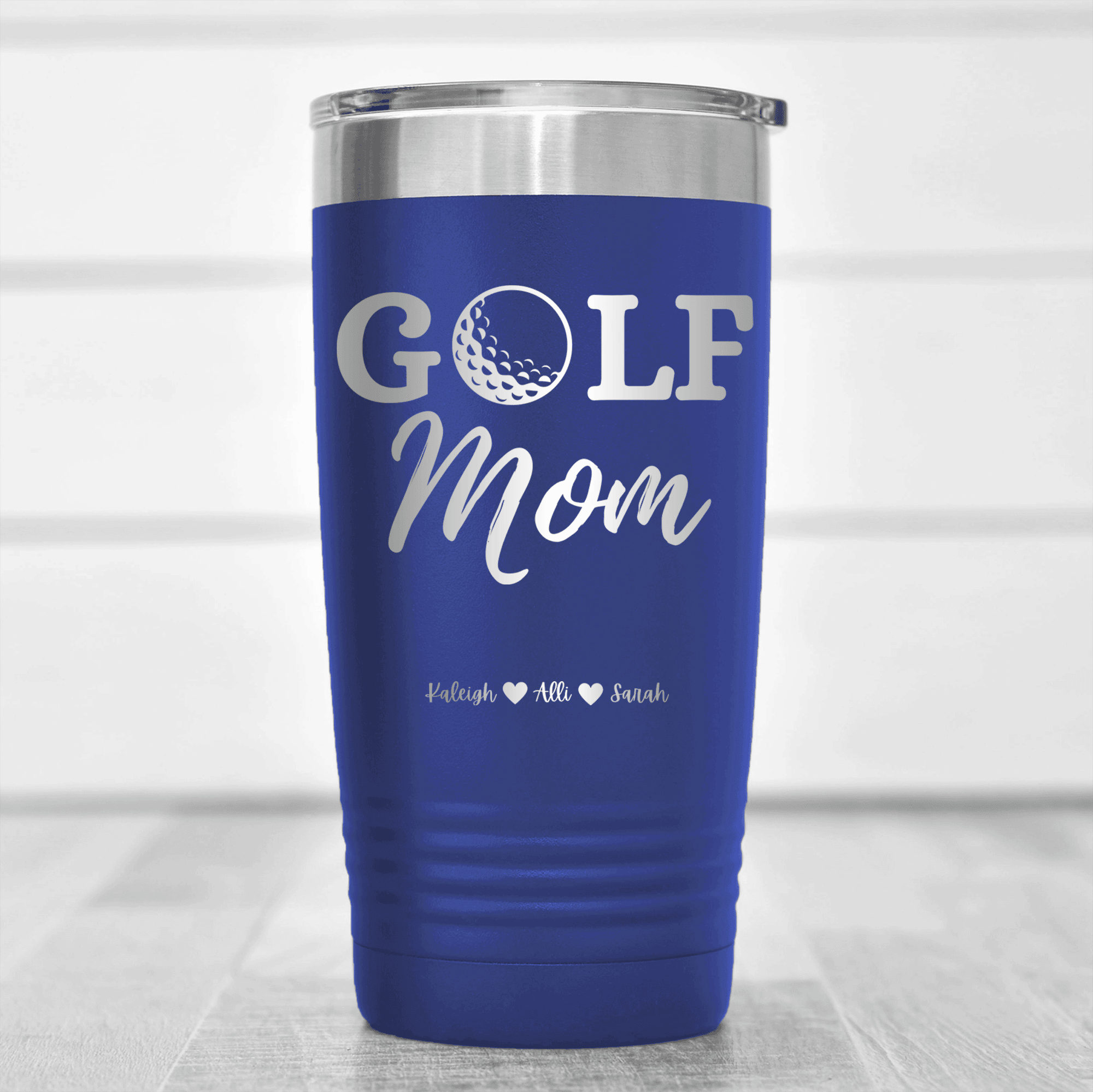 Blue Golf Mom Tumbler With Best Golf Mom Design