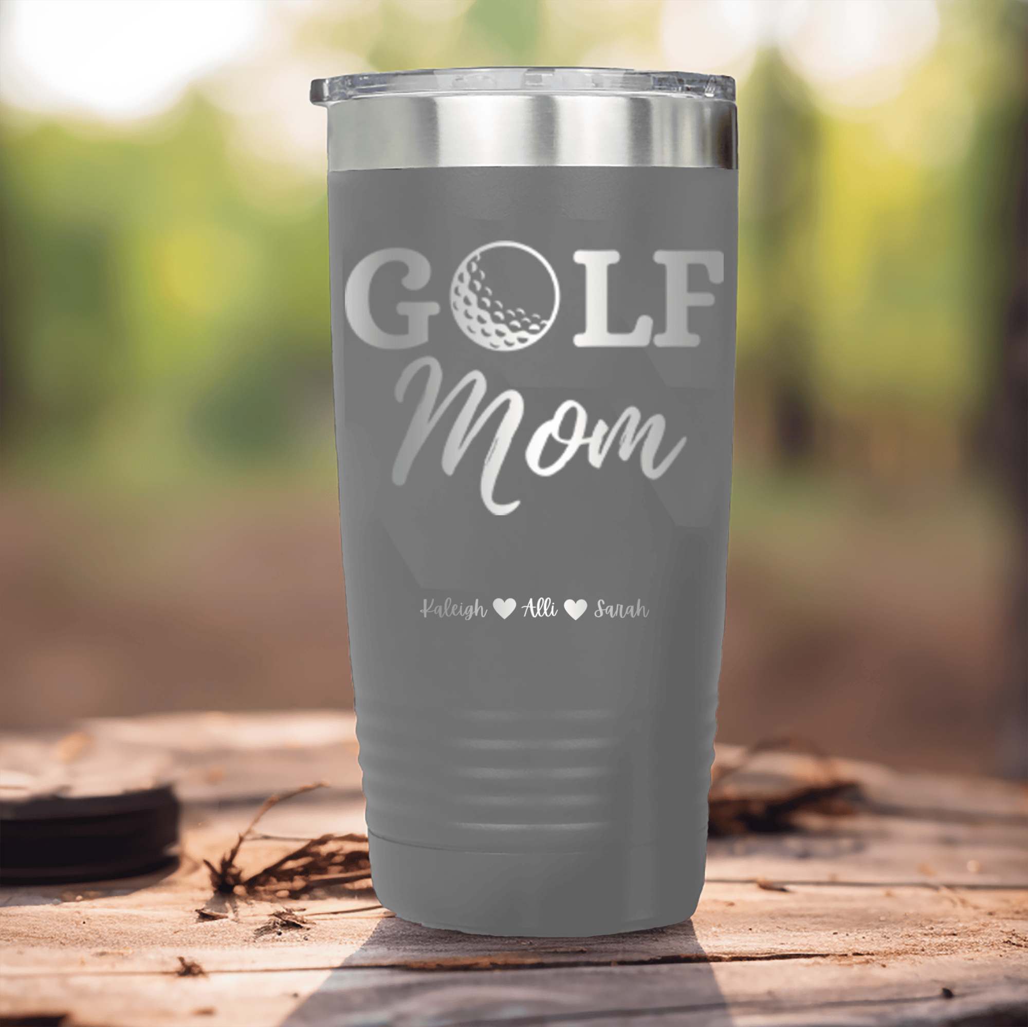 Grey Golf Mom Tumbler With Best Golf Mom Design