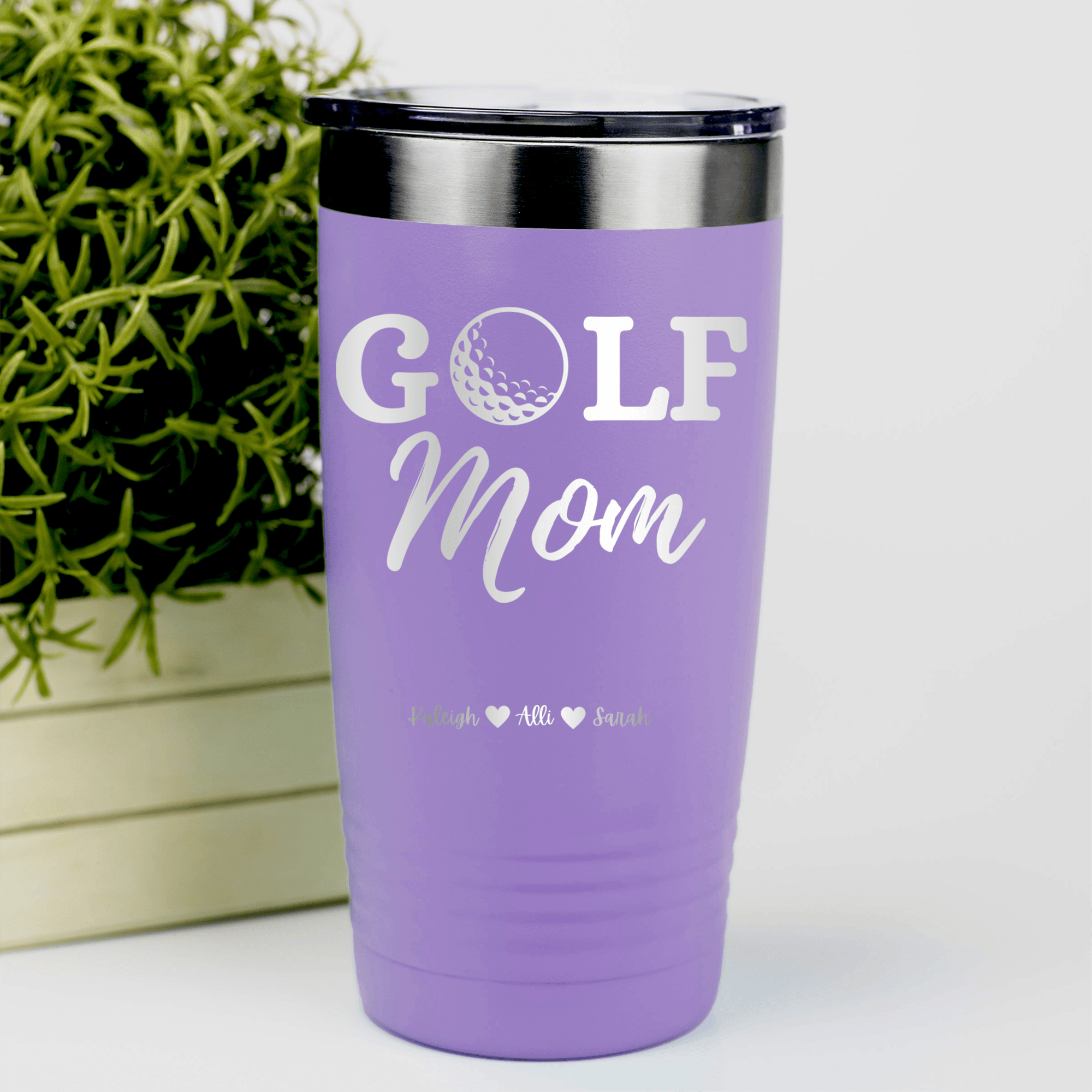 Light Purple Golf Mom Tumbler With Best Golf Mom Design