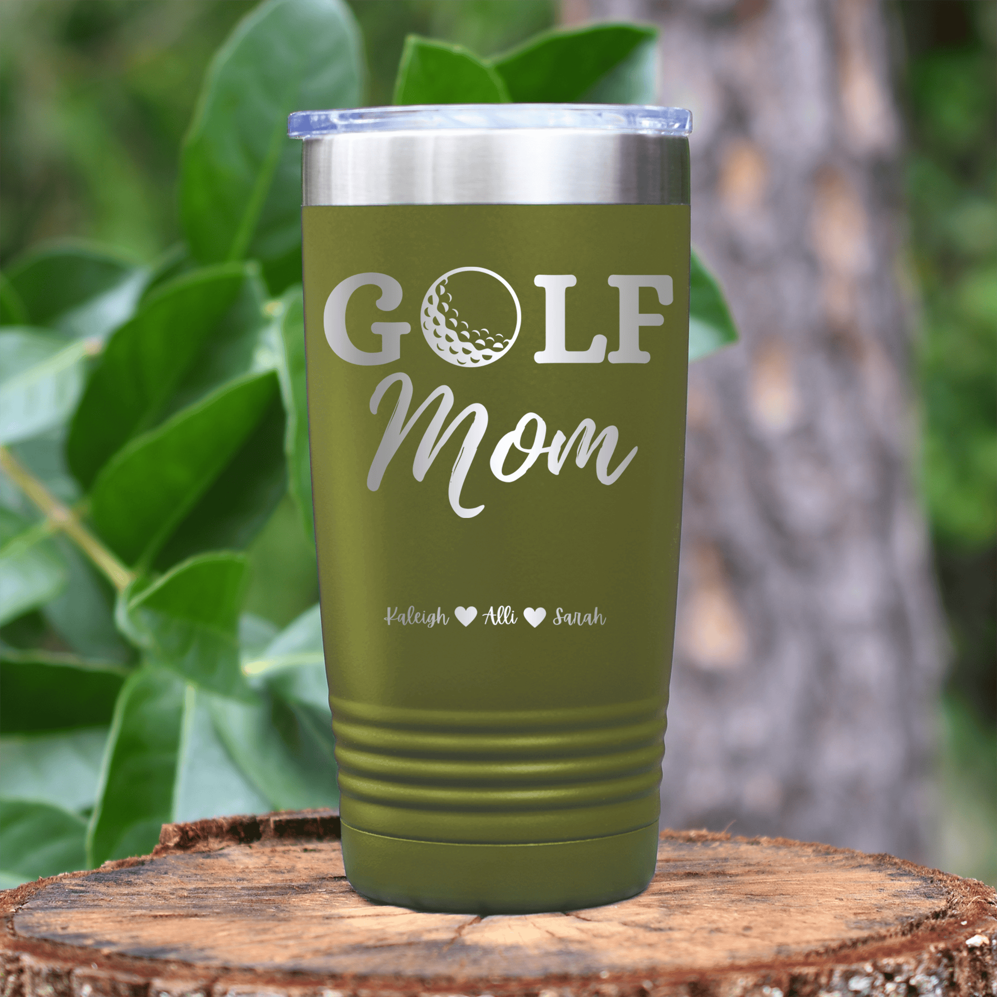 Military Green Golf Mom Tumbler With Best Golf Mom Design