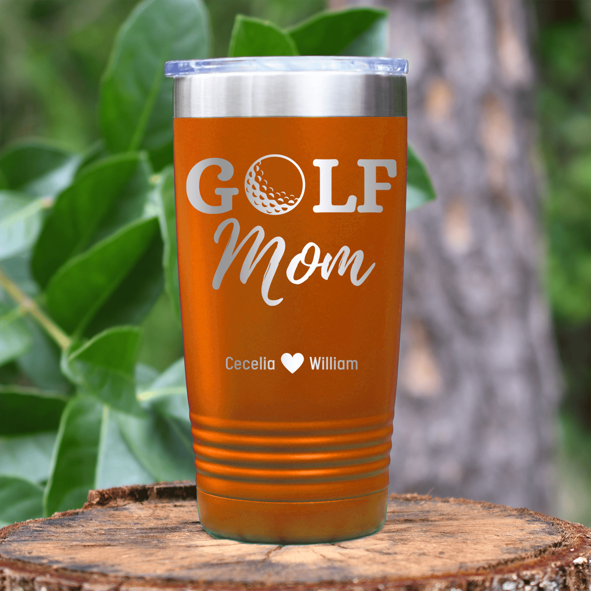Orange Golf Mom Tumbler With Best Golf Mom Design