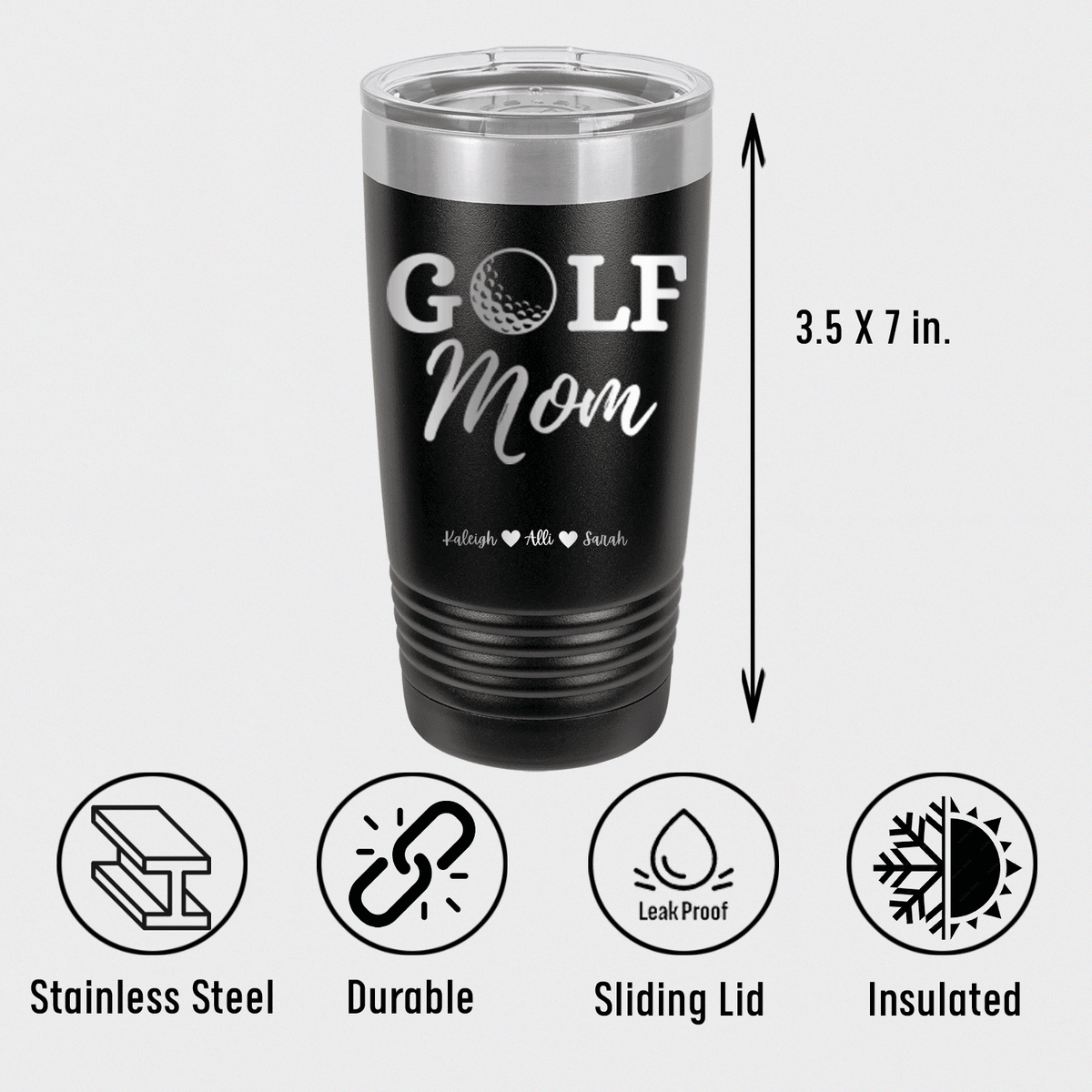 Personalized Best Golf Mom Tumbler for her, Customized Gifts for Women by Groovy Girl Gifts