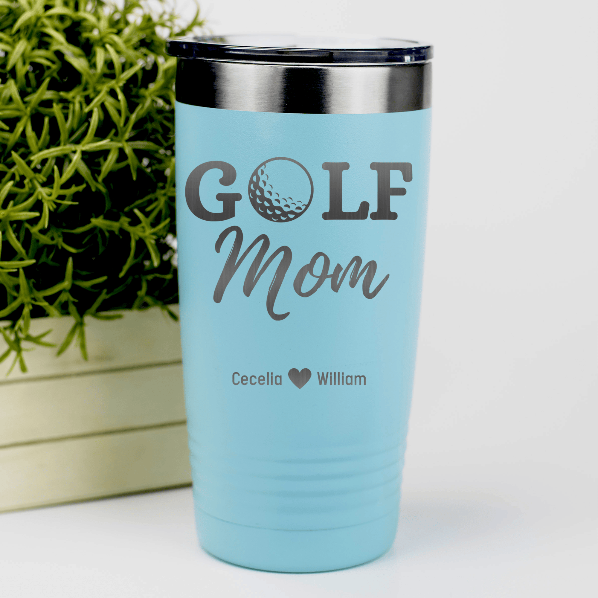 Teal Golf Mom Tumbler With Best Golf Mom Design