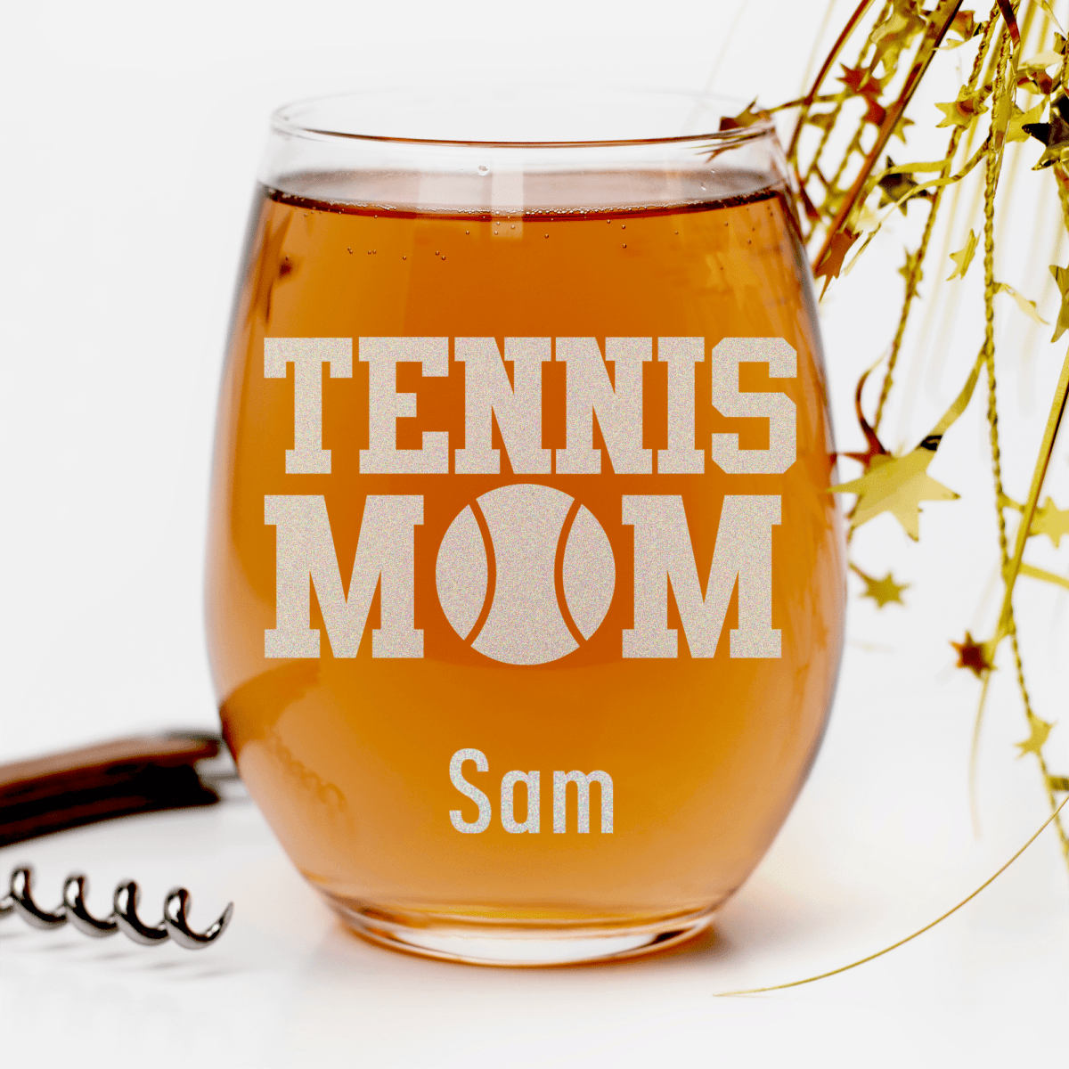 Best Tennis Mom Stemless Wine Glass