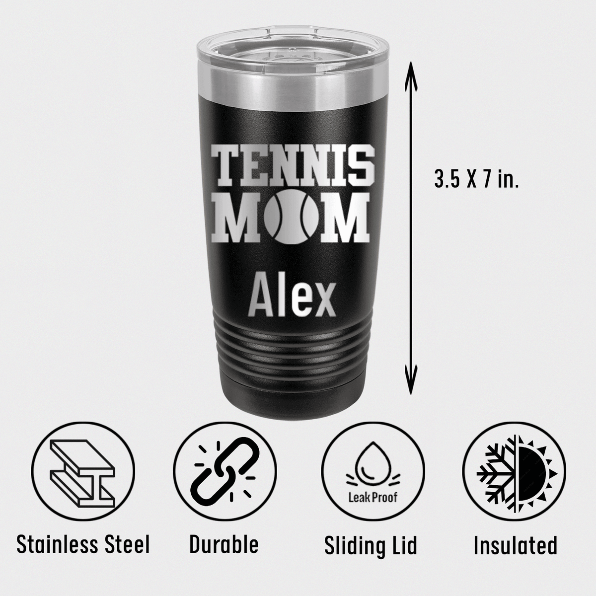 Personalized Best Tennis Mom Tumbler for her, Customized Gifts for Women by Groovy Girl Gifts