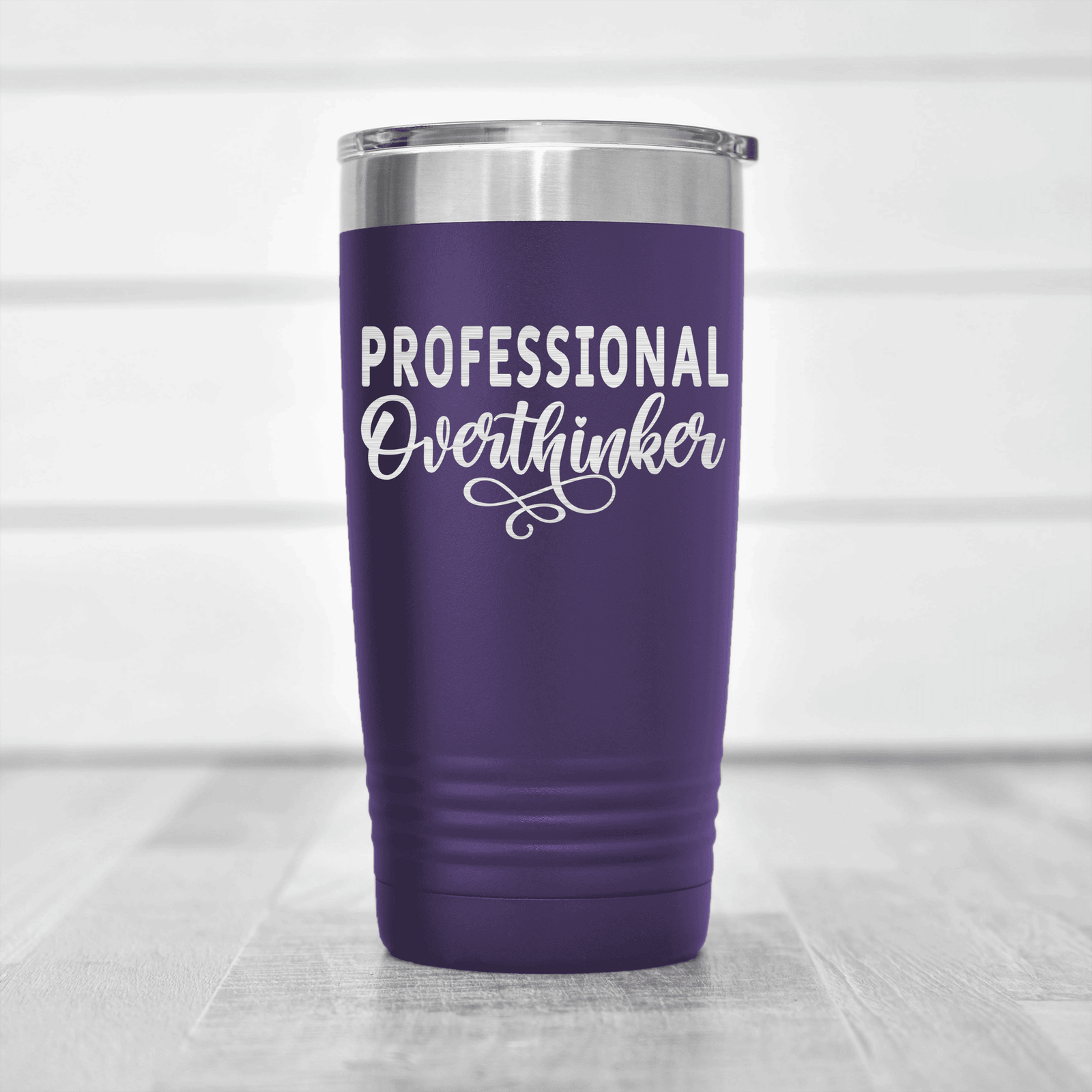 Purple pickelball tumbler Big Time Overthinker