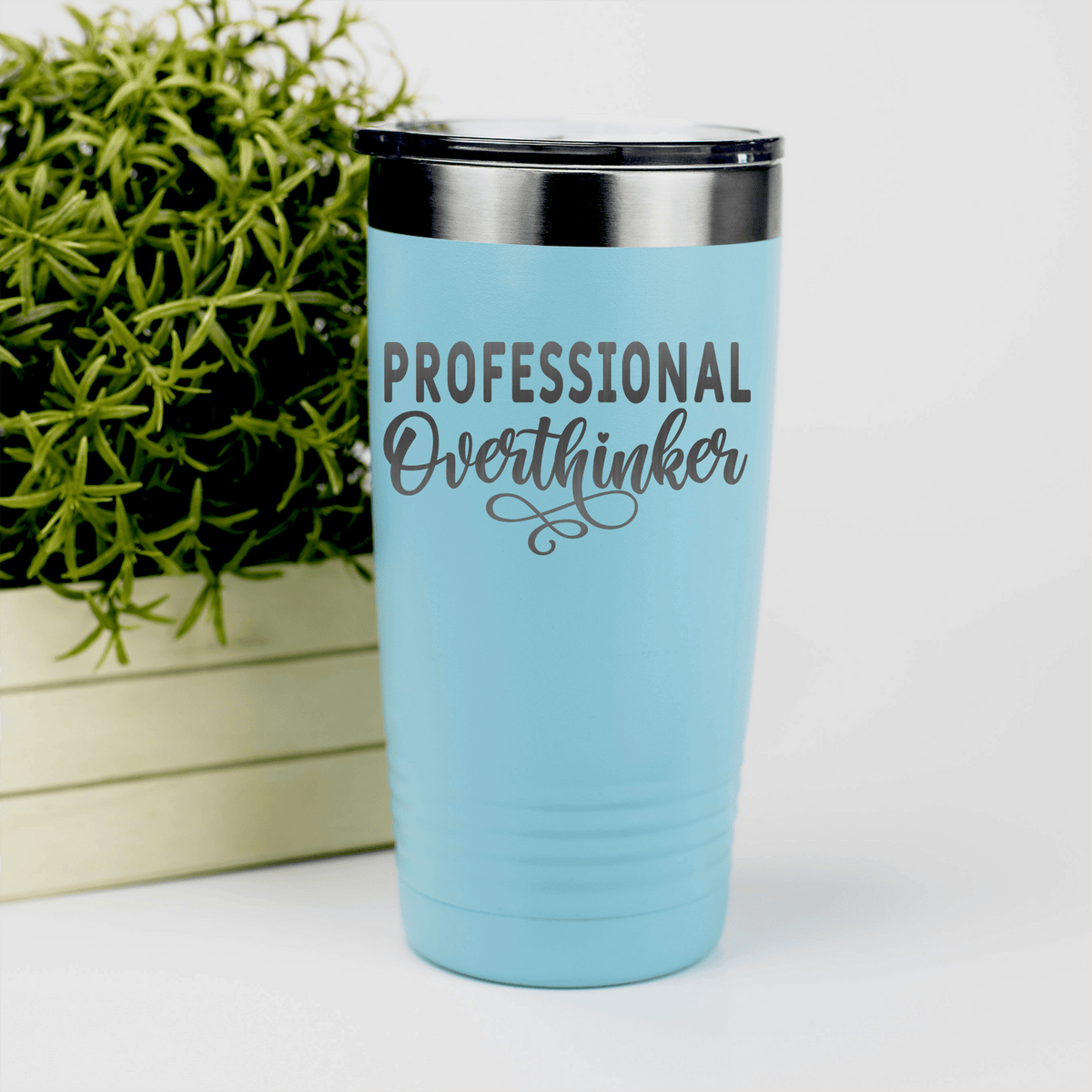 Teal pickelball tumbler Big Time Overthinker