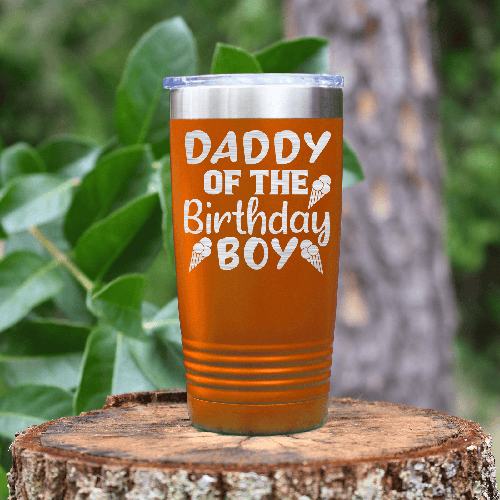 Orange birthday tumbler Birthday Dad