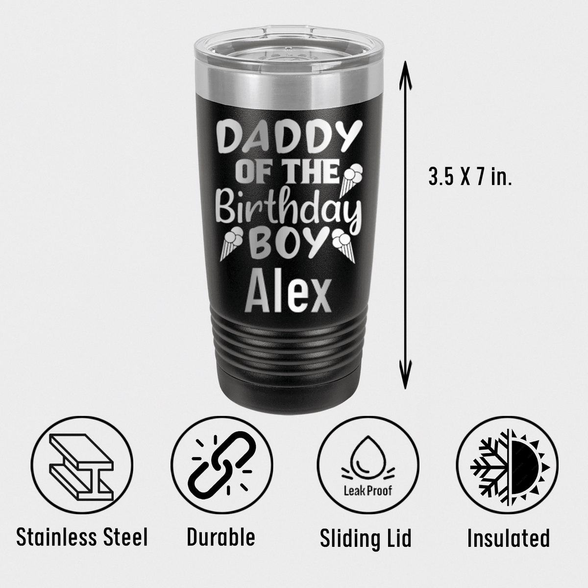 Personalized Birthday Dad Tumbler for her, Customized Gifts for Women by Groovy Girl Gifts