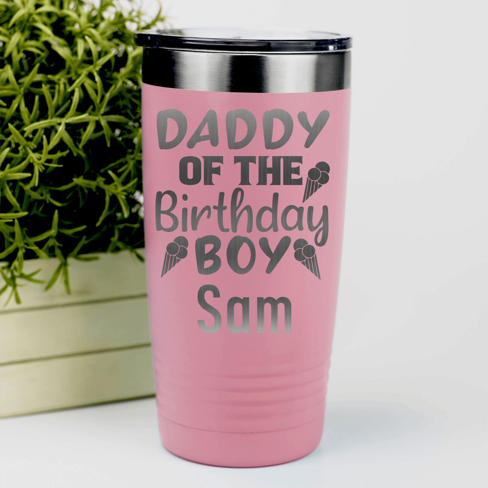 Salmon Birthday Tumbler With Birthday Dad Design