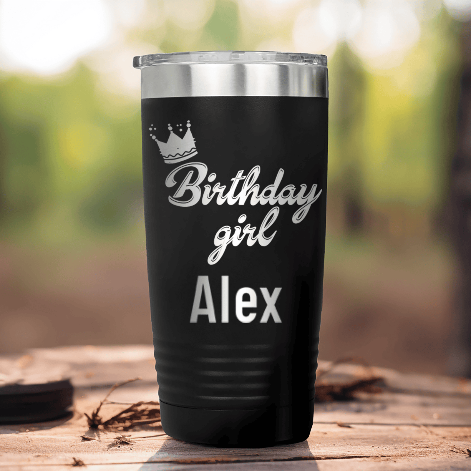 Black Birthday Tumbler With Birthday Girl Design