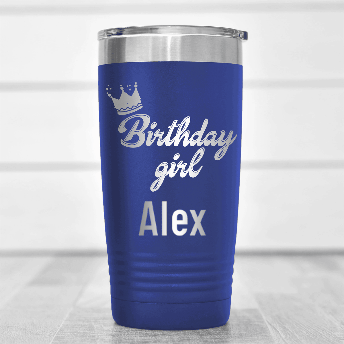 Blue Birthday Tumbler With Birthday Girl Design