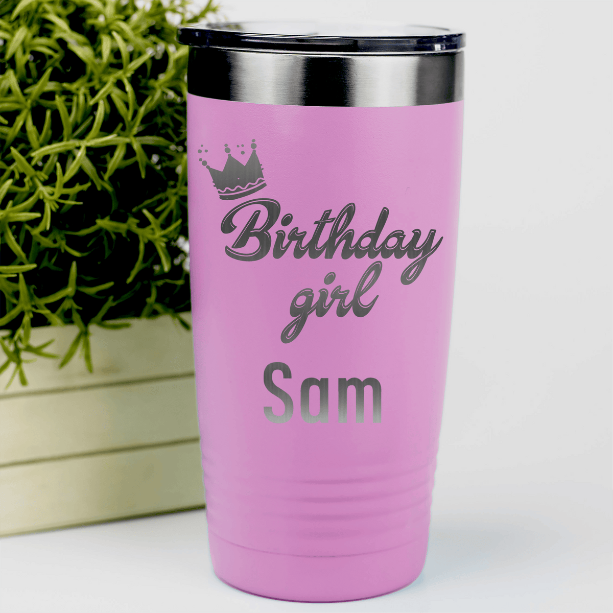 Pink Birthday Tumbler With Birthday Girl Design