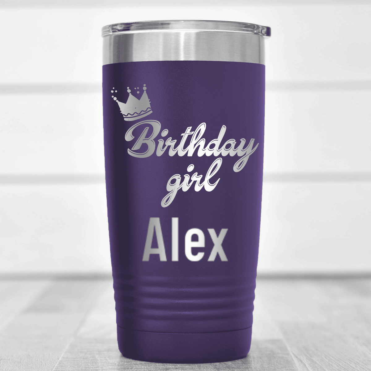Purple Birthday Tumbler With Birthday Girl Design