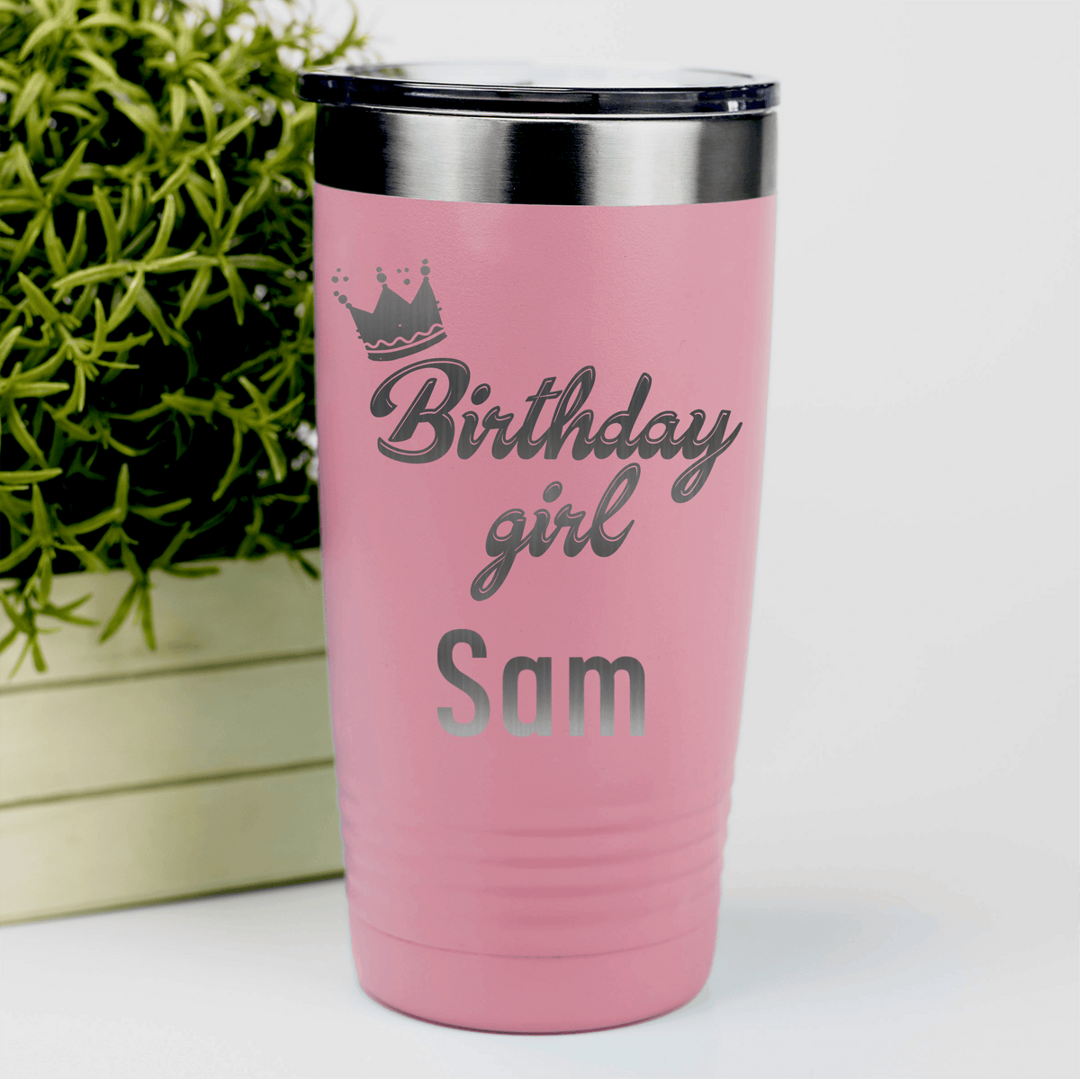 Salmon Birthday Tumbler With Birthday Girl Design