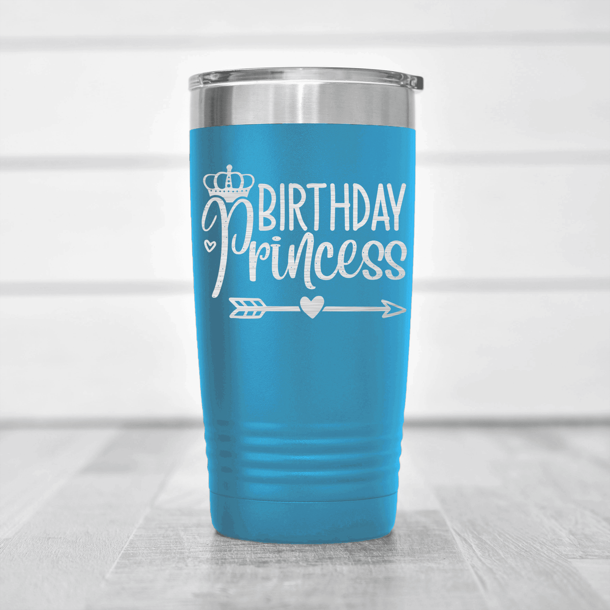 Light Blue birthday tumbler Birthday Princess Arrow