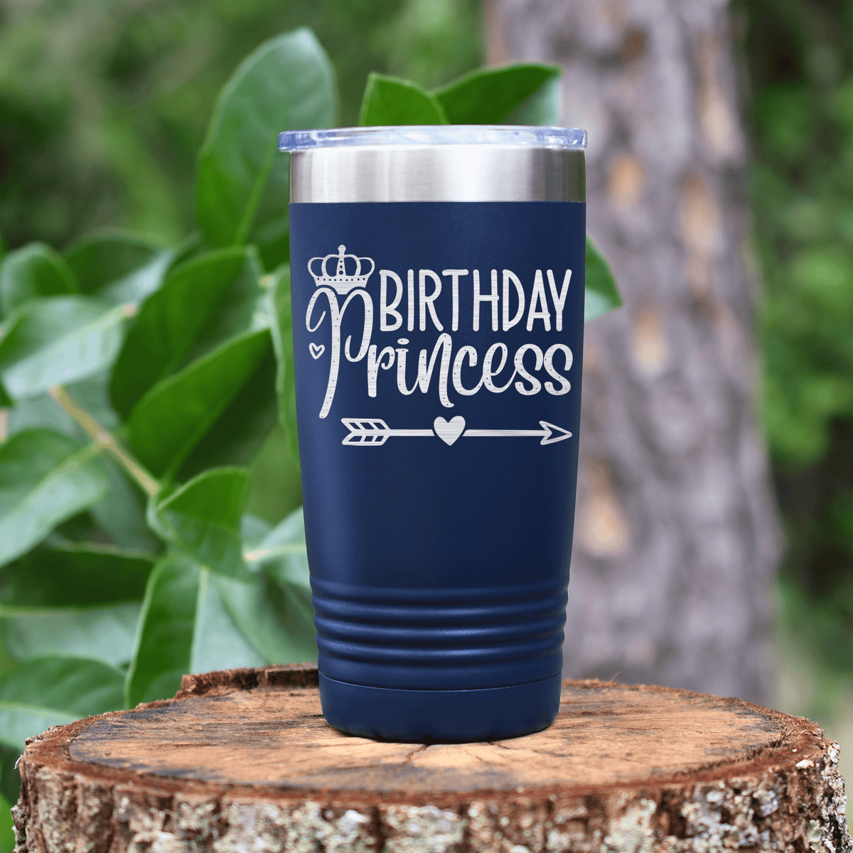 Navy birthday tumbler Birthday Princess Arrow