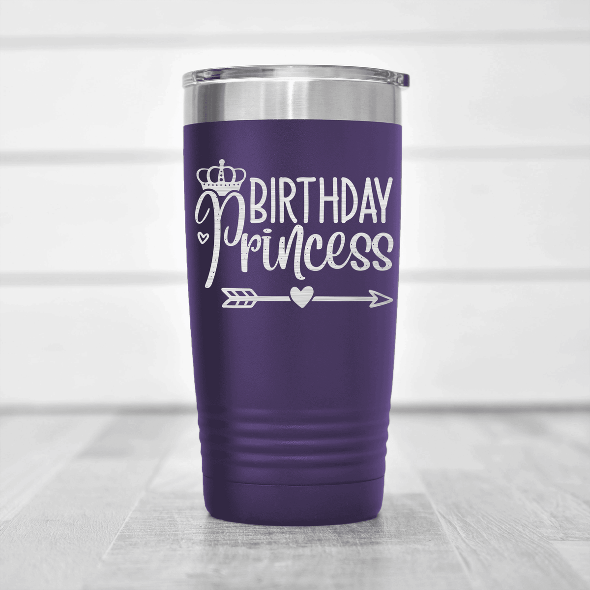 Purple birthday tumbler Birthday Princess Arrow