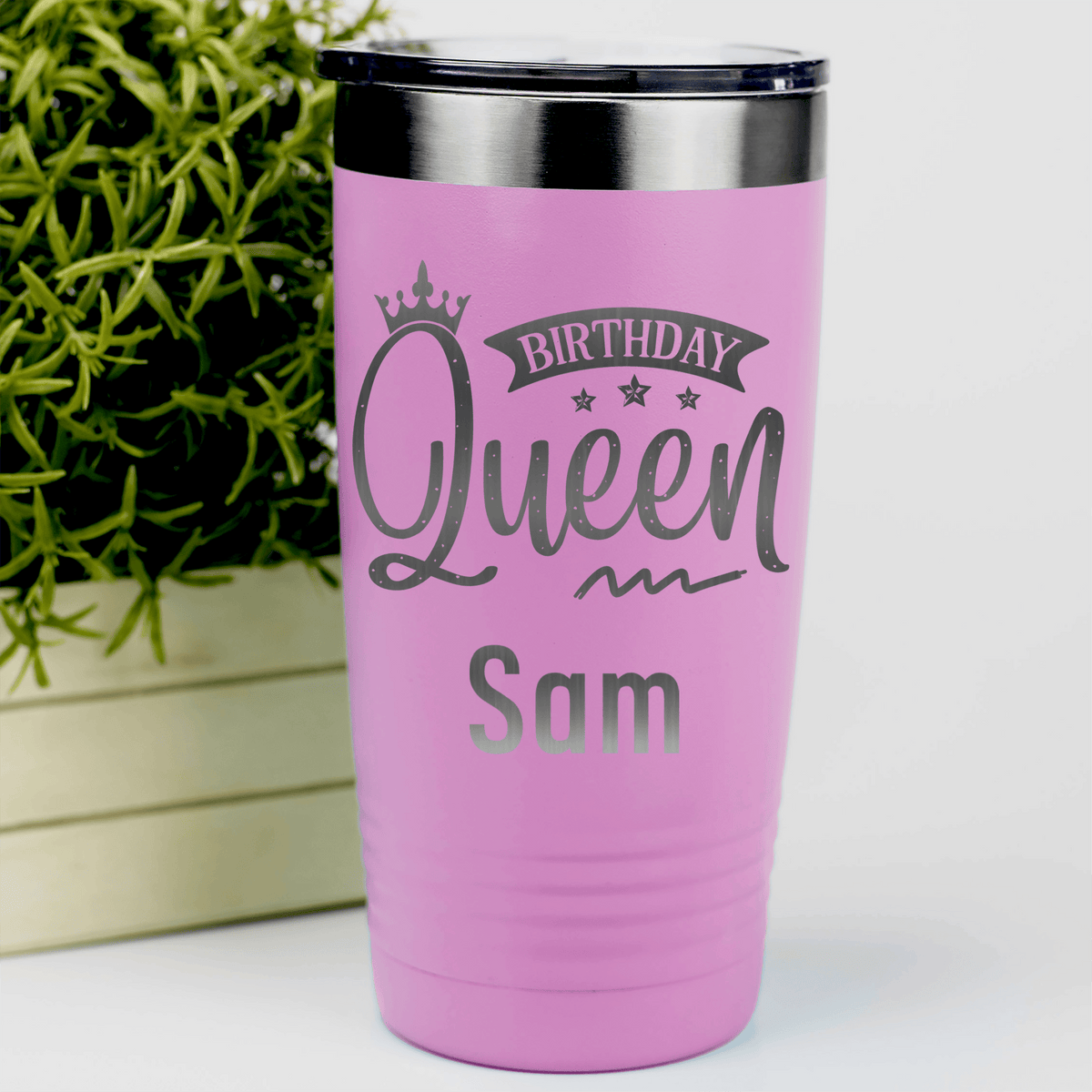 Pink Birthday Tumbler With Birthday Queen Design