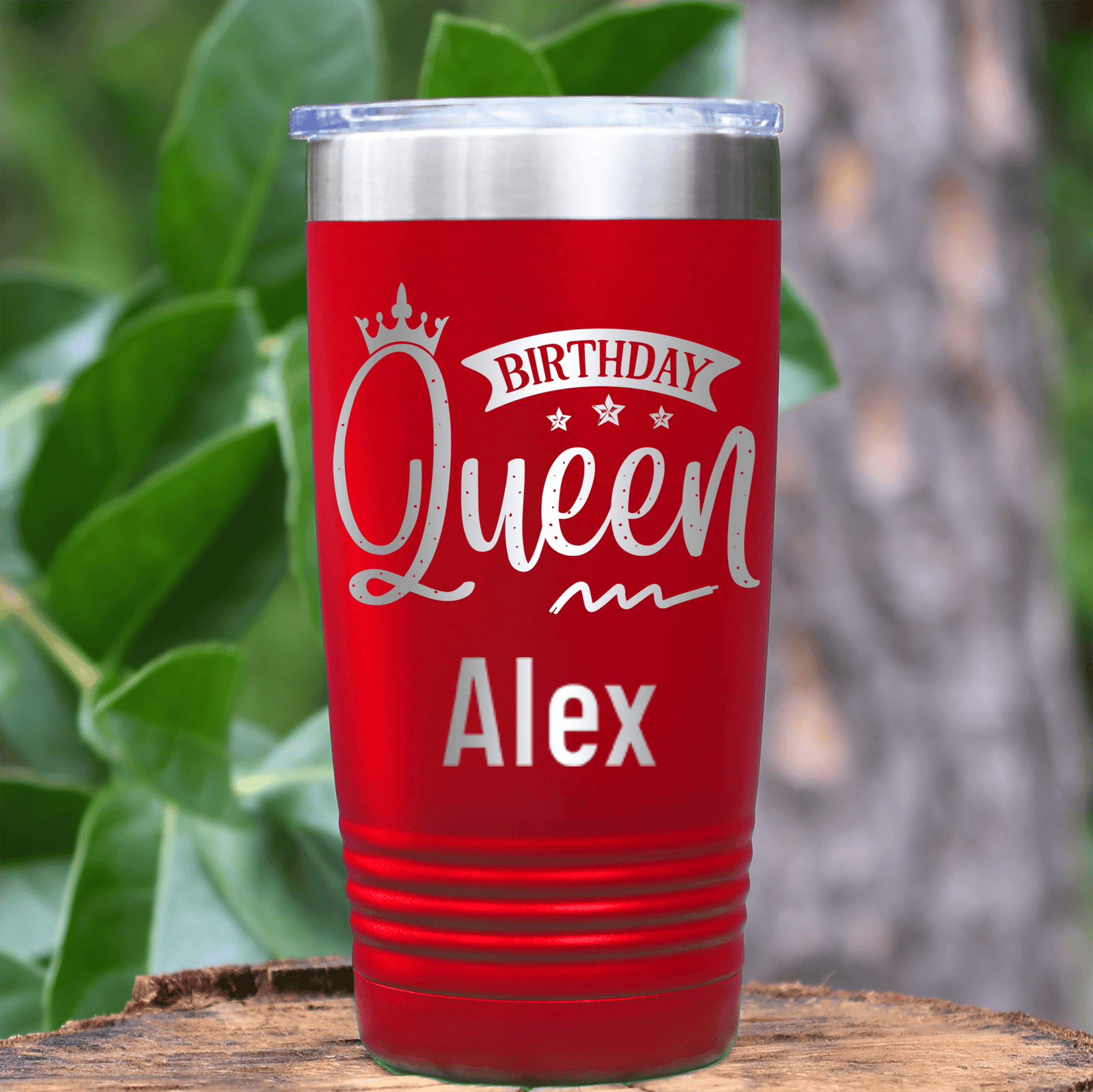 Red Birthday Tumbler With Birthday Queen Design