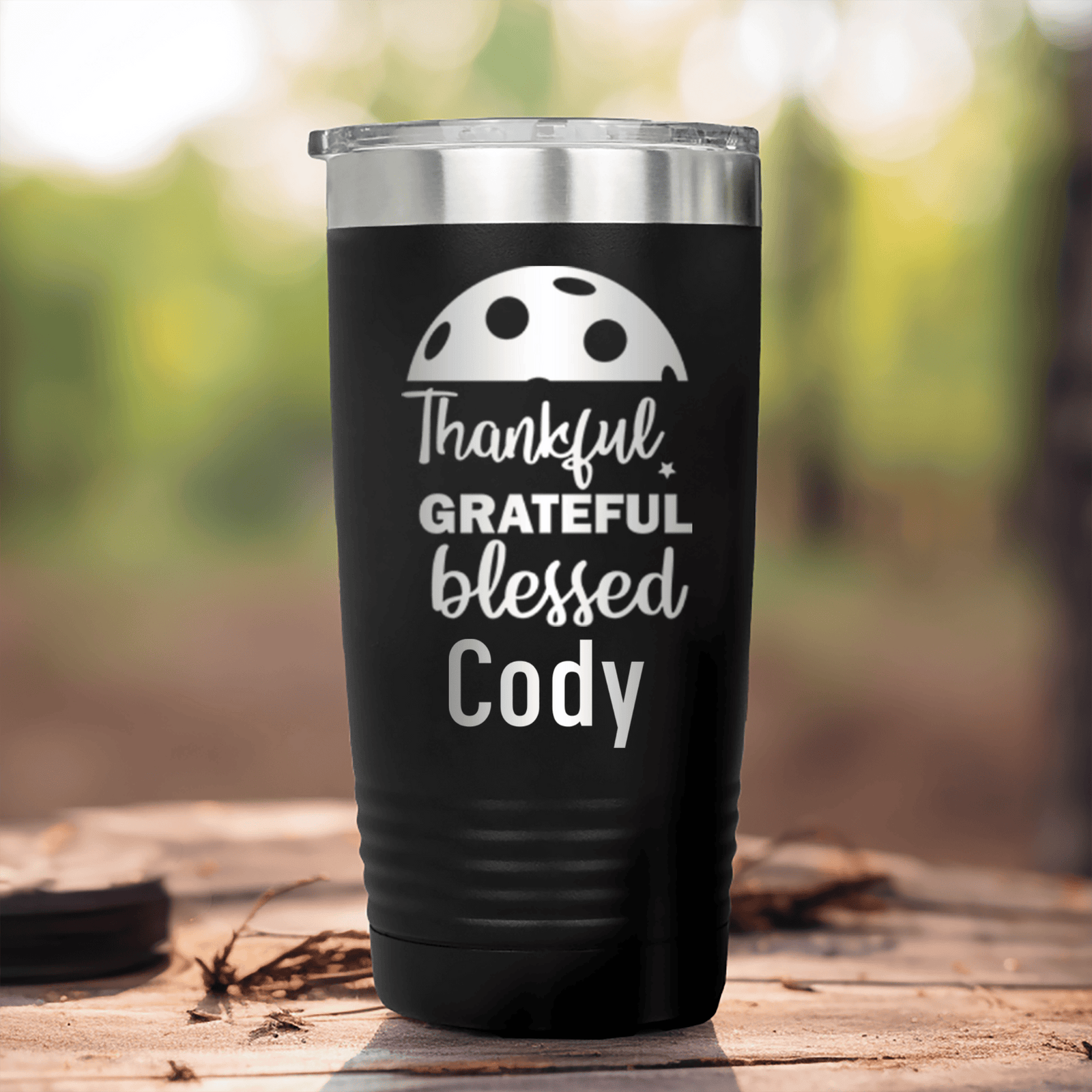 Pink Pickleball Tumbler With Blessed For Pickleball Design