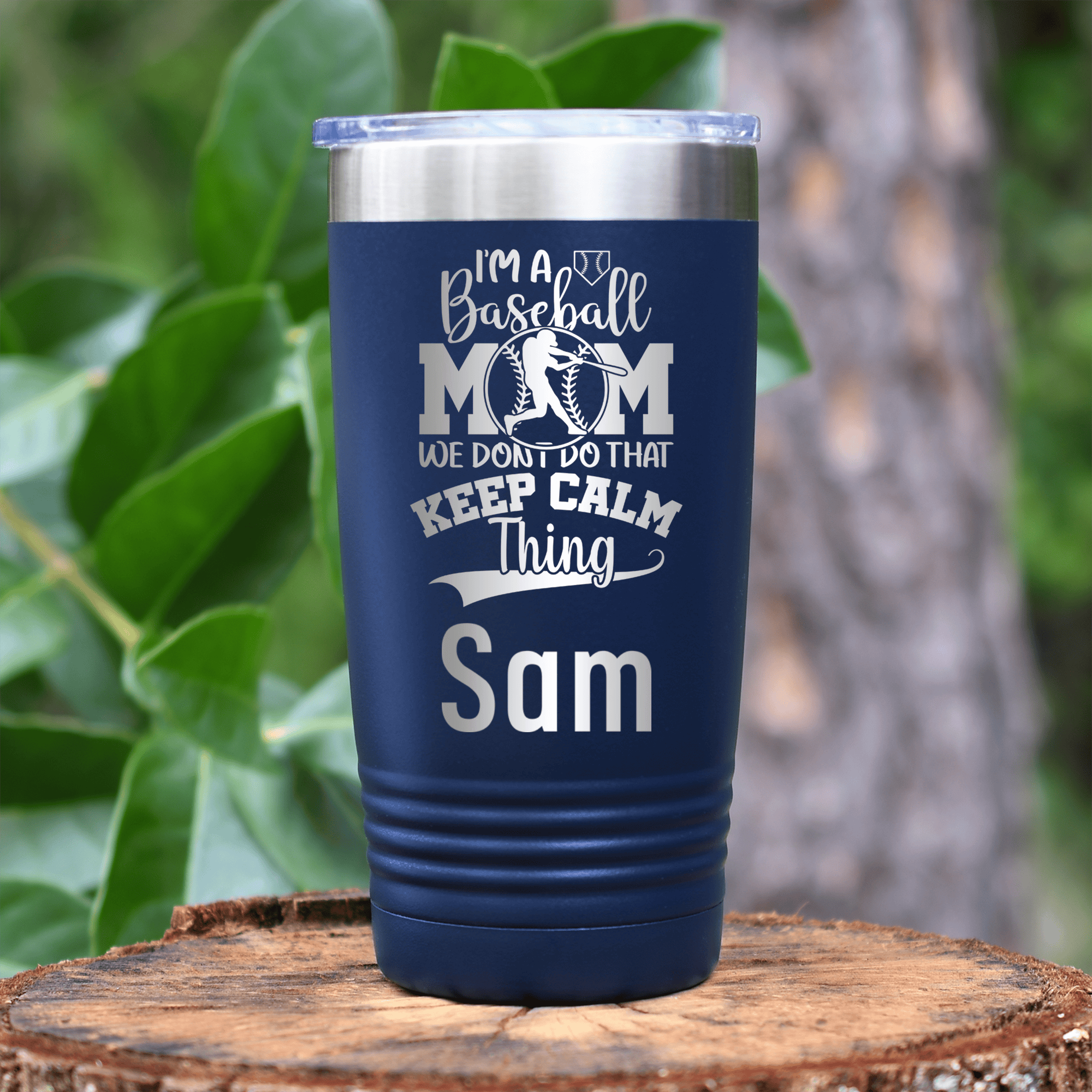 Navy Baseball Mom Tumbler With Calm Isnt For Baseball Moms Design