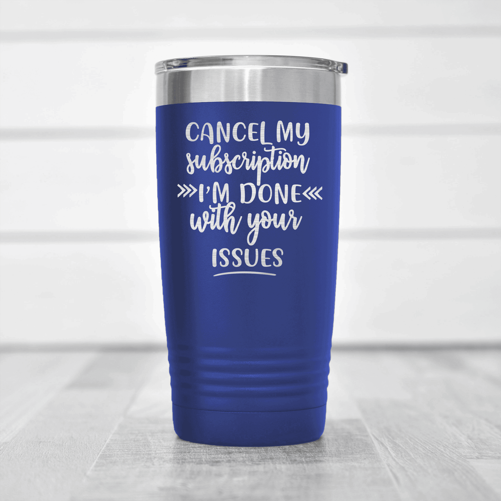 Blue pickelball tumbler Cancel My Subs