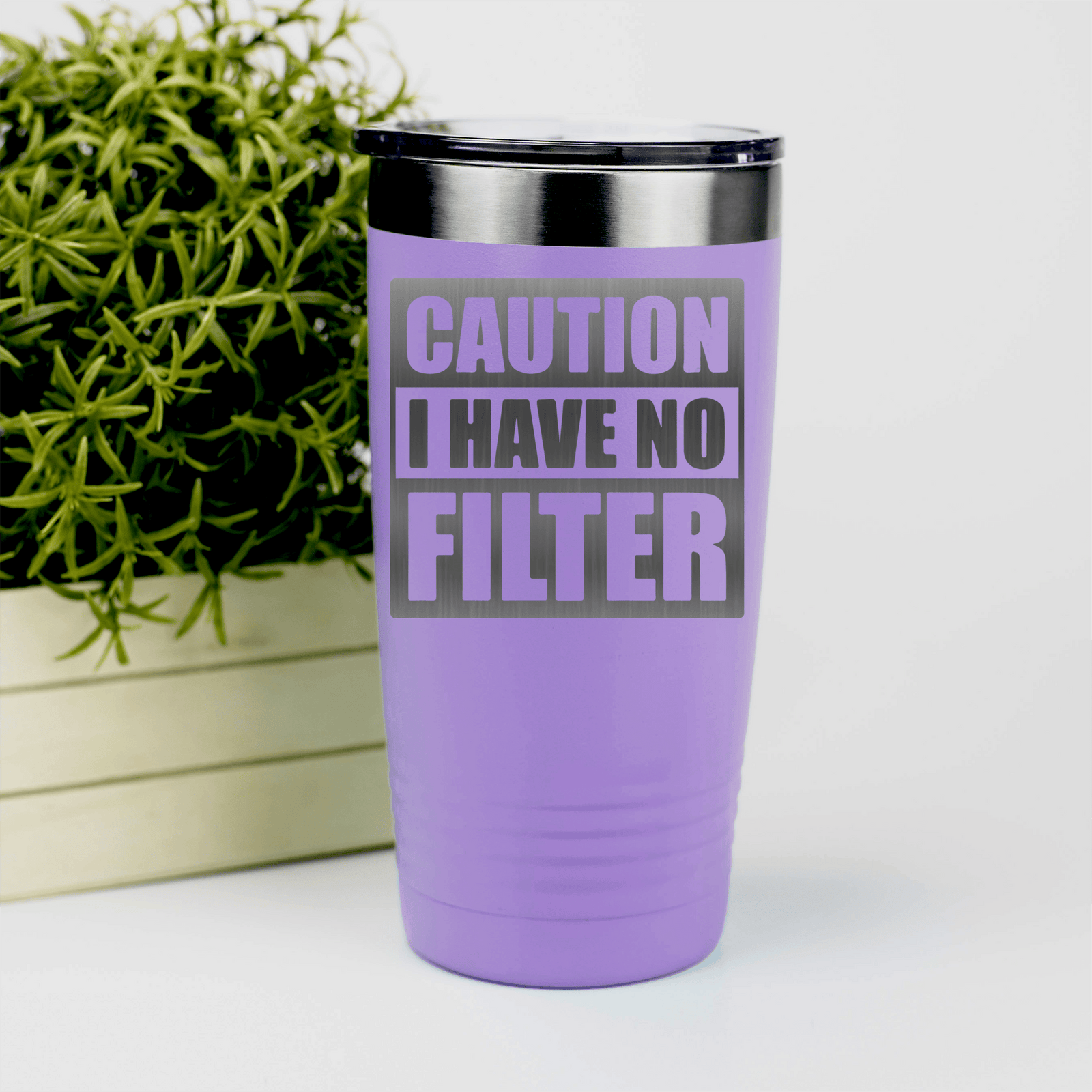 Light Purple pickelball tumbler Caution No Filter