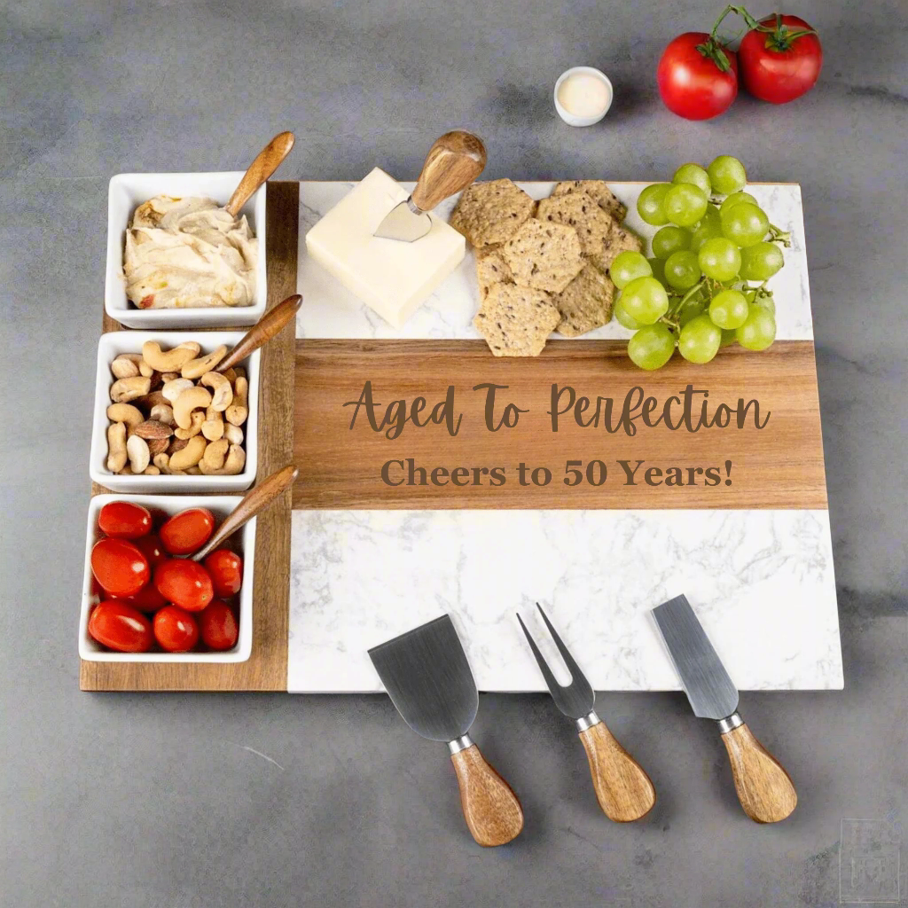 Personalized Aged To Perfection Charcuterie Board for her, Customized Gifts for Women by Groovy Girl Gifts