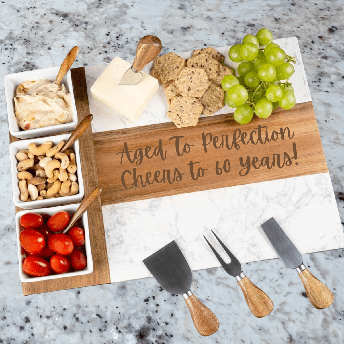 Personalized Aged To Perfection Charcuterie Board for her, Customized Gifts for Women by Groovy Girl Gifts